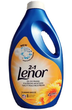 Ленор 2в1 Summer Breeze 40 пранета 2.2л - течен перилен препарат за бяло пране