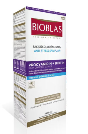 Bioblas Процианидин и Биотин Шампоан против косопад при стрес 360 мл